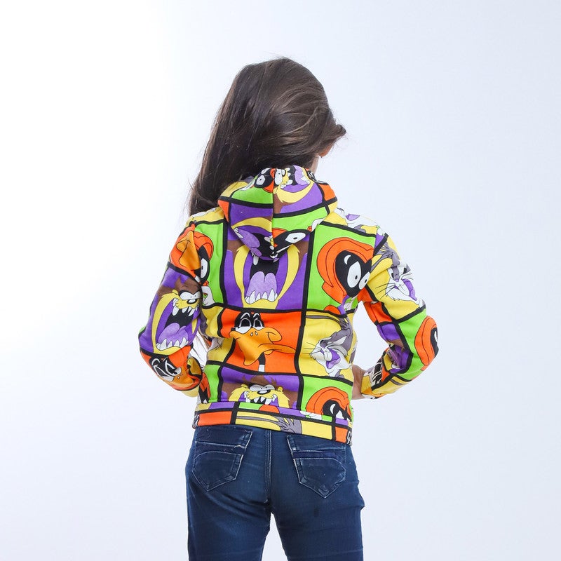 بيبو سويتشيرت بناتي مطبوع بكابيتشو أكمام طويلة_متعدد الالوان - Image 2